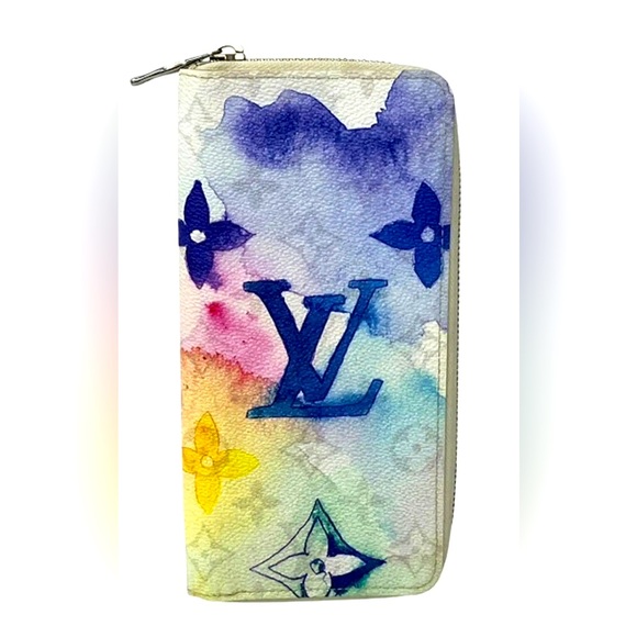 ✨💎COLLECTIBLE 💎✨LOUIS VUITTON Watercolor Zippy Organizer wallet w/COA,Dusty - Picture 2 of 12
